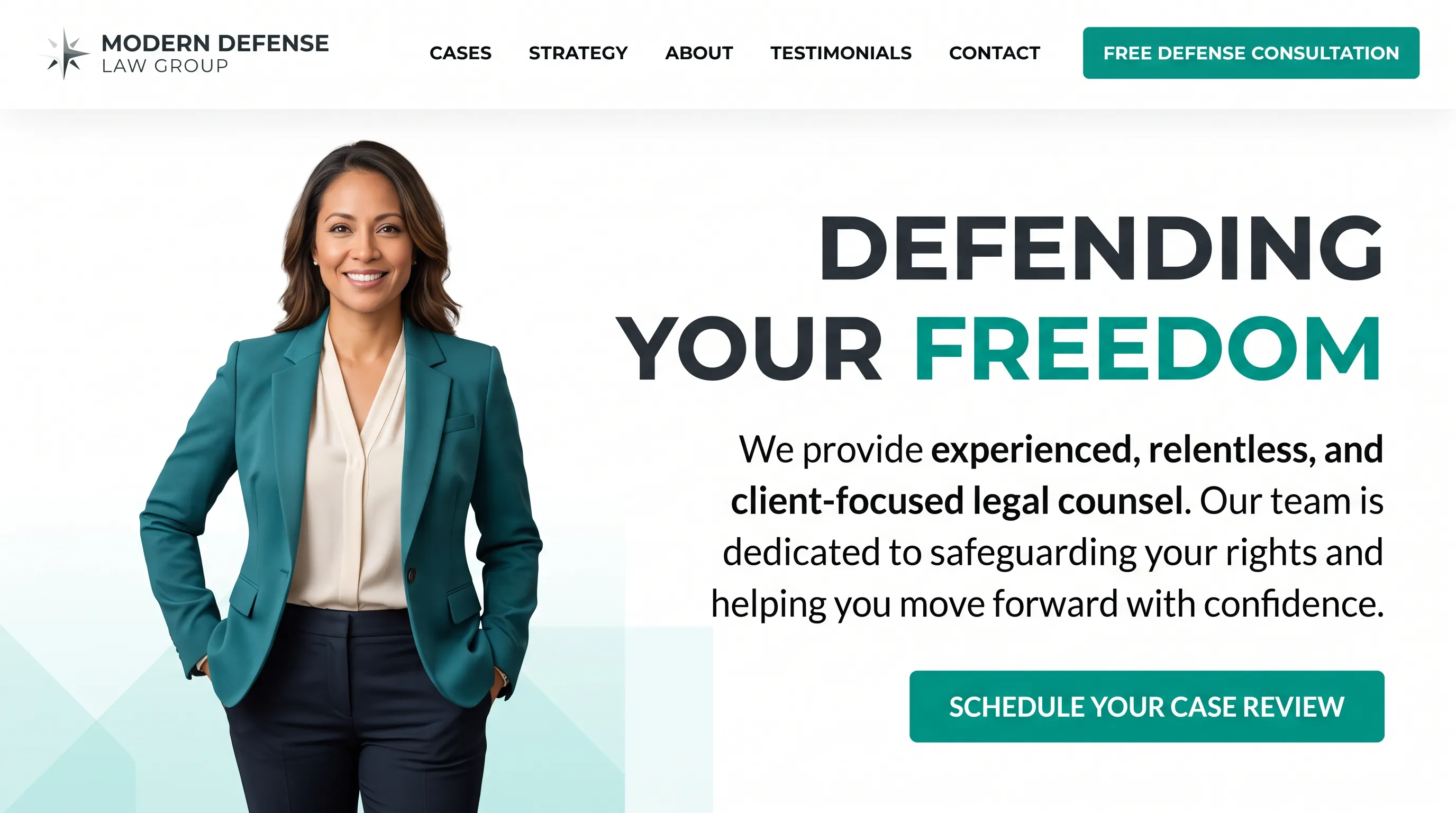 Approachable Teal & Light Design