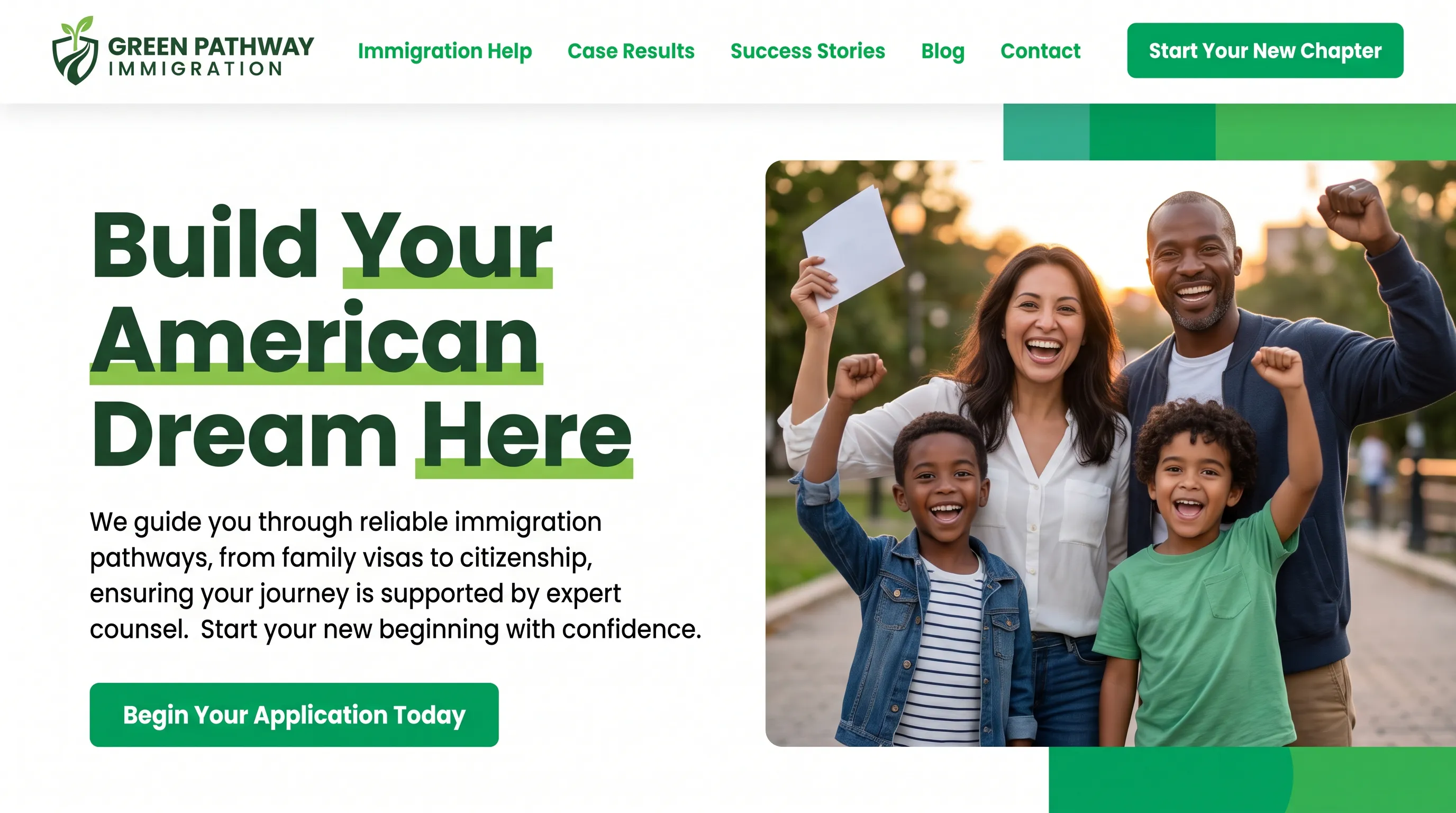 Modern Green & White Design
