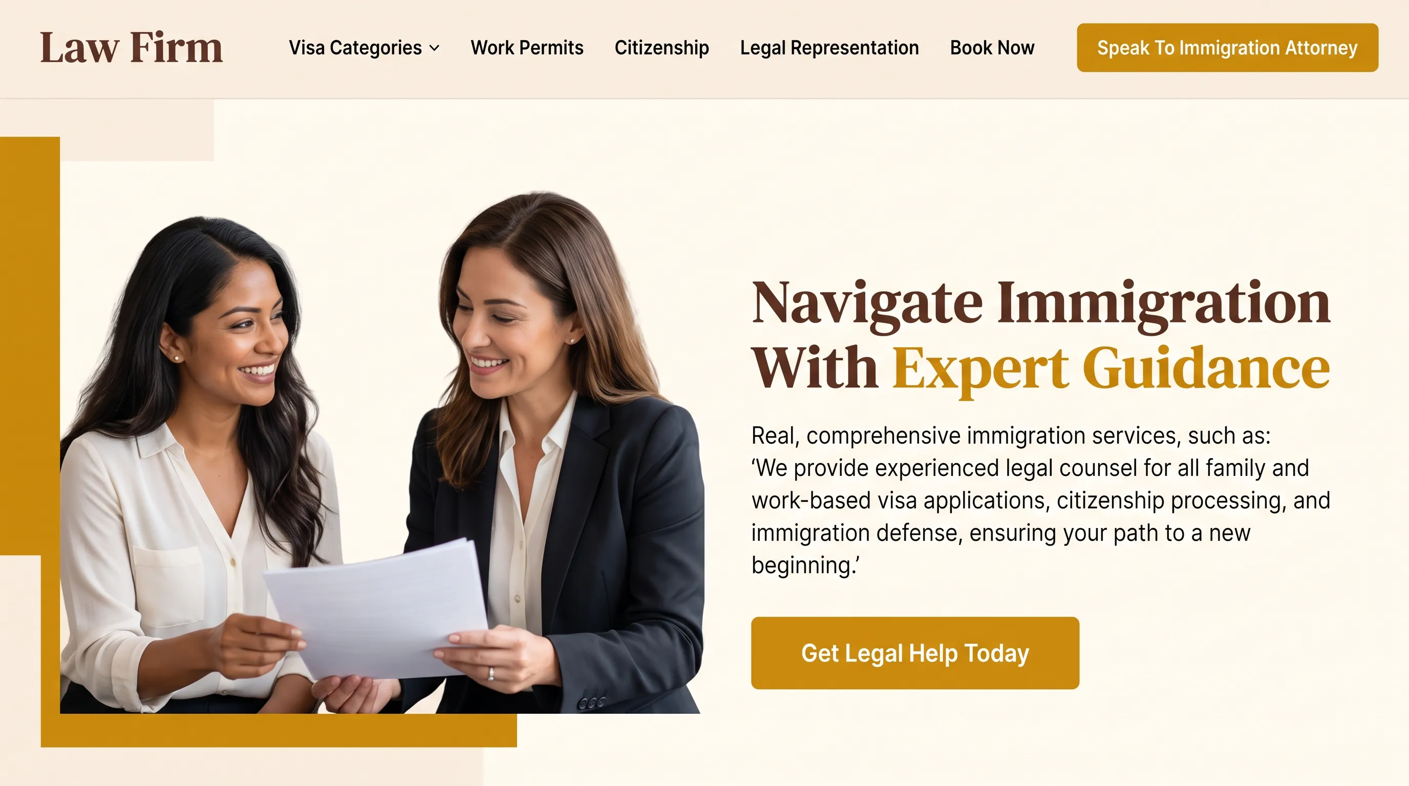 Professional Cream & Gold Design