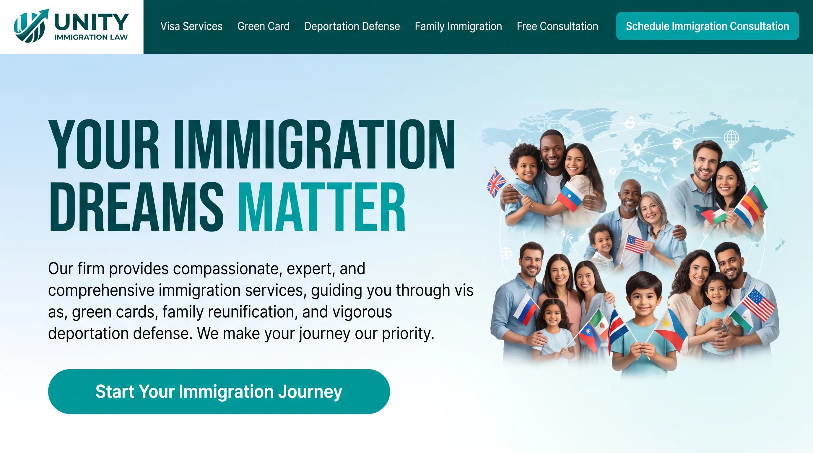Responsive Teal & Light Blue Design