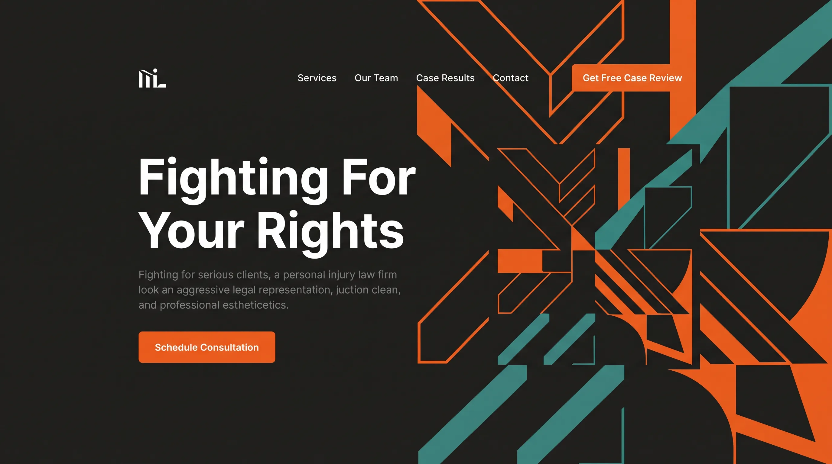Bold Dark with Orange & Teal Design