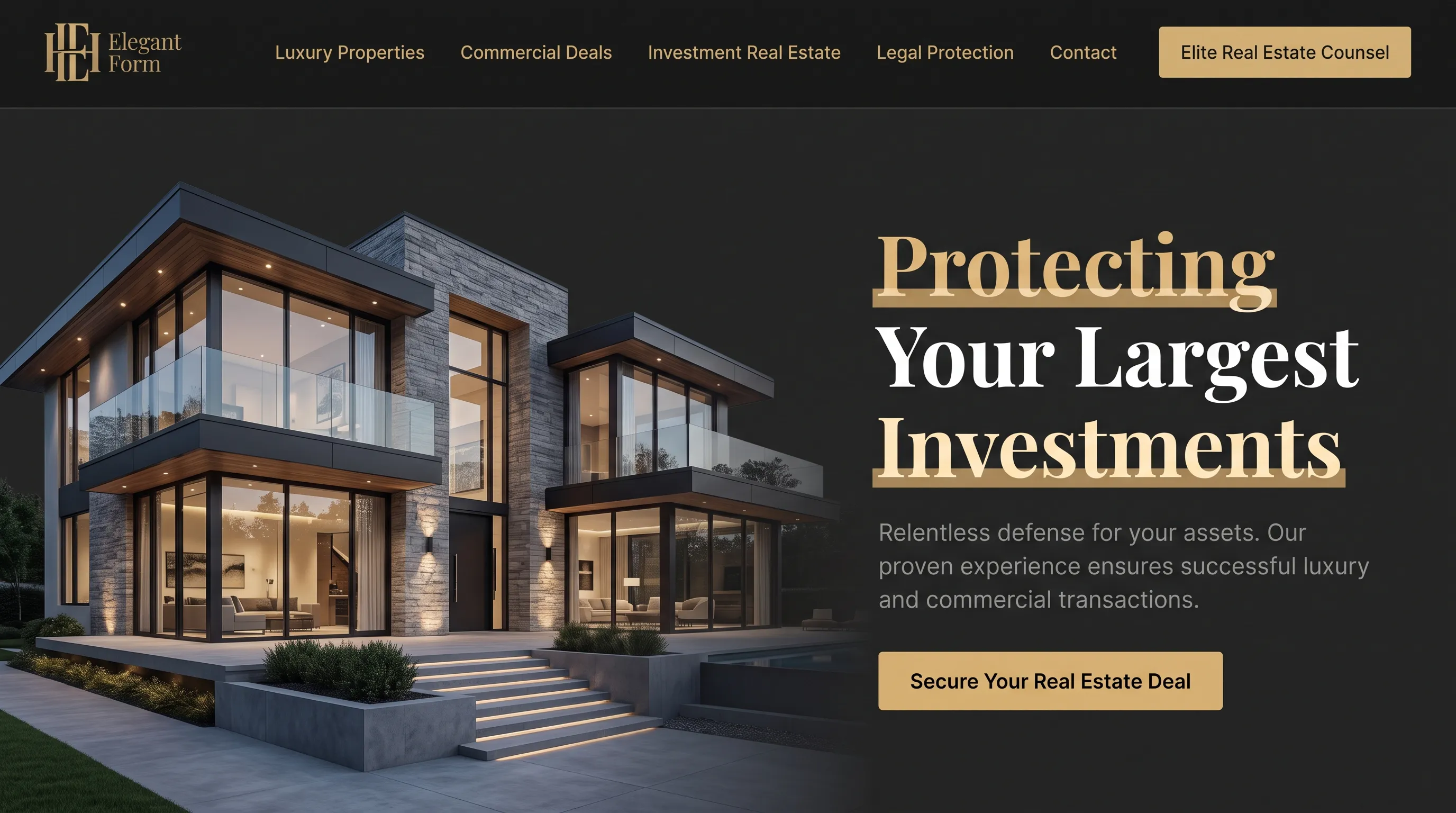 Luxury Property Law with Gold Accents